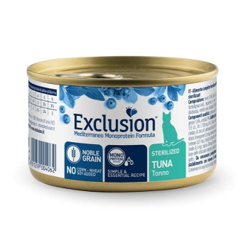 EXCLUSION Mediterraneo Monoprotein Sterilized Adult All Breeds Tuna 85 gr.