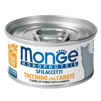 MONGE Monoproteico Sfilaccetti Solo Tacchino con Carote 80 gr. - 