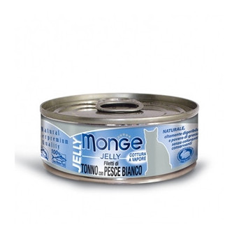 MONGE Natural Superpremium Jelly Filetti di Tonno del Pacifico e Pesce Bianco 80 gr.