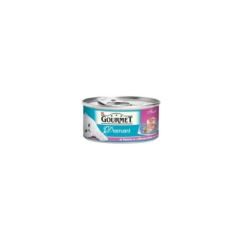 PURINA Gourmet Diamant con Fiocchi di Tonno in Raffinata Gelée con Orata 85 gr. - 