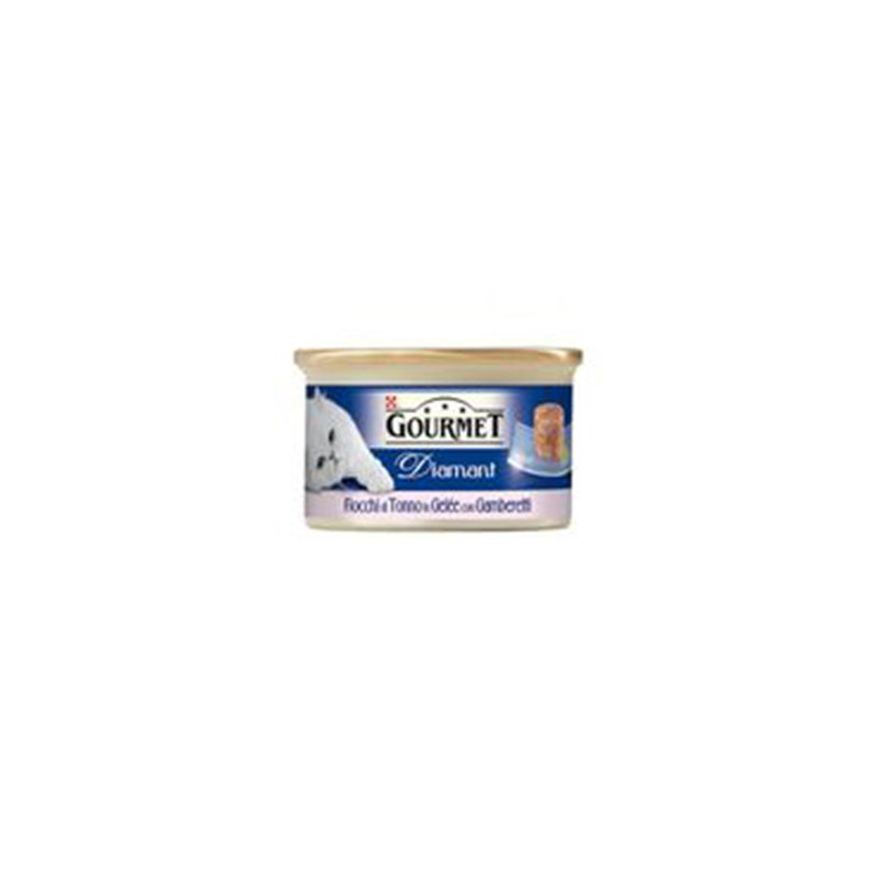 PURINA Gourmet Diamant Fiocchi di Tonno in Gelée con Gamberetti 85 gr. - 