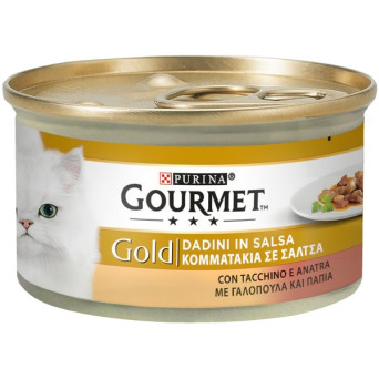 PURINA Gourmet Gold Cubes in Sauce with Turkey and Duck 85 gr.