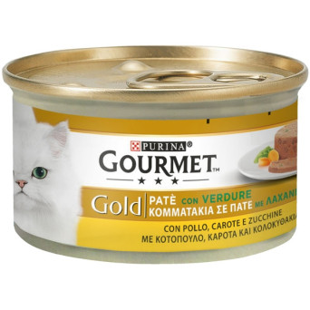 PURINA Gourmet Gold Paté with Vegetables Chicken Carrots and Zucchini 85 gr.