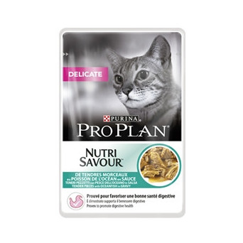 PURINA Pro Plan Nutri Savour Delicate Teneri Pezzetti con Pesce dell' Oceano in Salsa 85 gr. - 