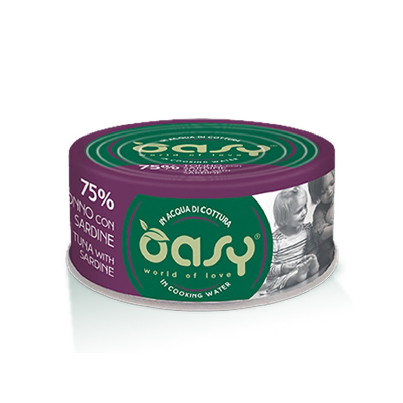 OASY More Love Tonno con Sardine in Acqua di Cottura 70 gr. - 