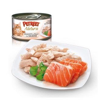 PETREET Natura Sfilaccetti di Pollo con Salmone 70 gr. - 