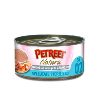 PETREET Natura Vellutate Sterilized Tonno con Surimi Gusto Granchio 70 gr.