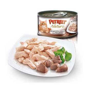 PETREET Sfilaccetti di Pollo con Fegatini 70 gr. - 