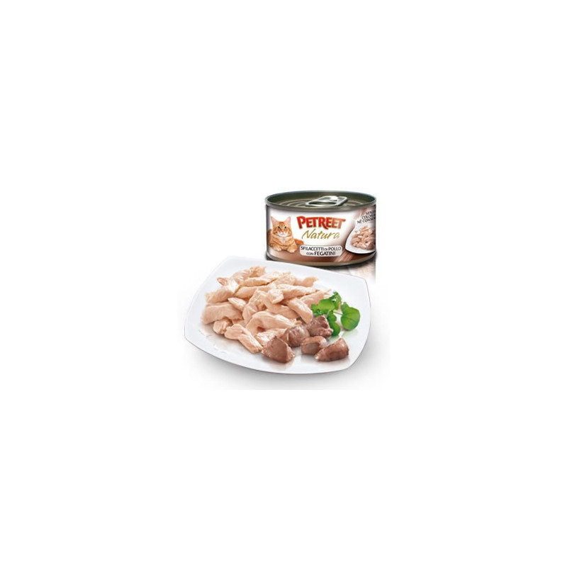 PETREET Sfilaccetti di Pollo con Fegatini 70 gr. - 