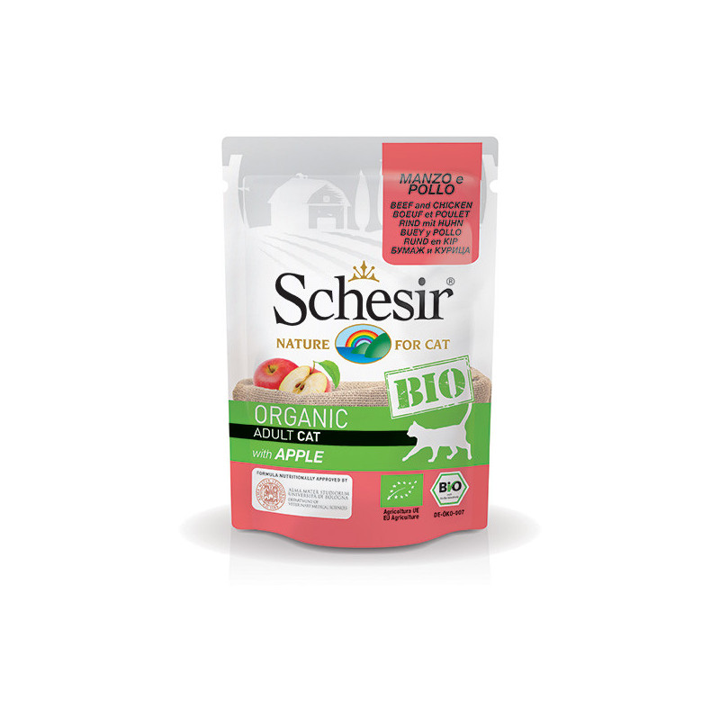 SCHESIR Bio Organic Adult Cat Manzo e Pollo con Mela 85 gr. - 