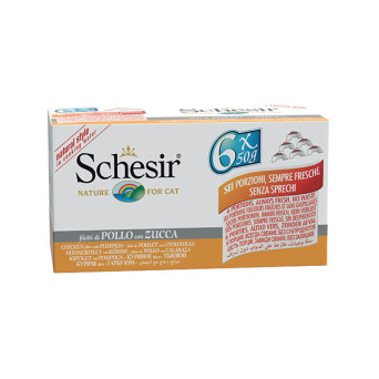 SCHESIR Chicken Fillets with Pumpkin in Cooking Water (6 cans of 50 gr.)