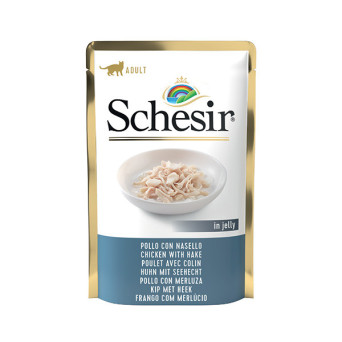 SCHESIR Hähnchenfilets und Seehecht in Gelee 85 gr.