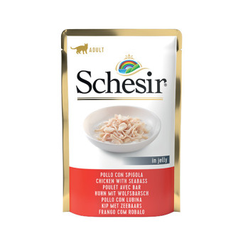 SCHESIR Hähnchenfilets und Wolfsbarsch in Gelee 85 gr.