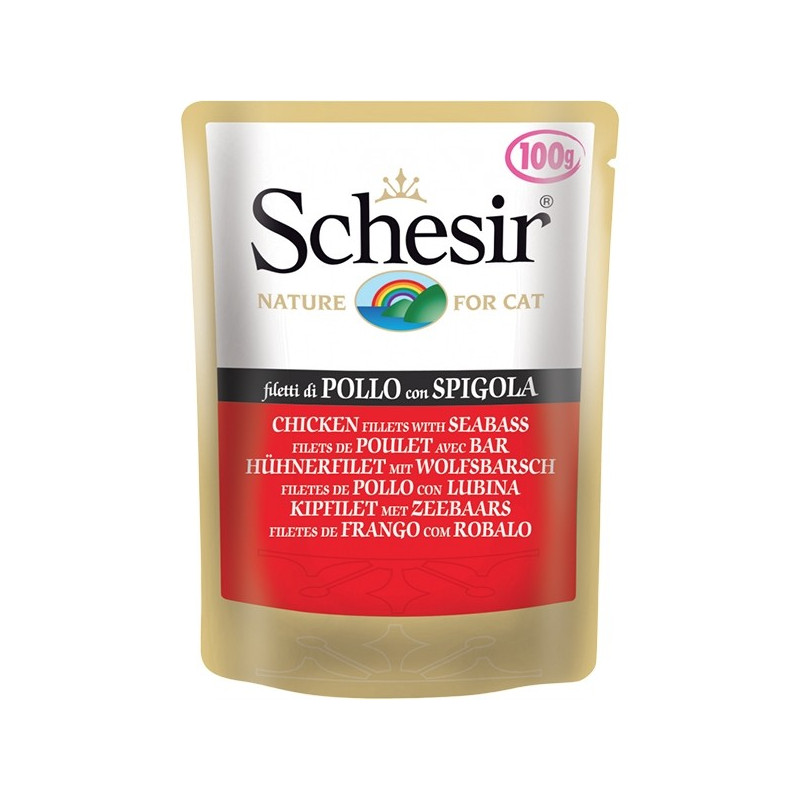 SCHESIR Filetti di Pollo e Spigola in Gelatina 50 g. - 