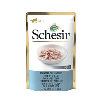 SCHESIR Thunfisch- und Seehechtfilets in Gelee 85 gr.