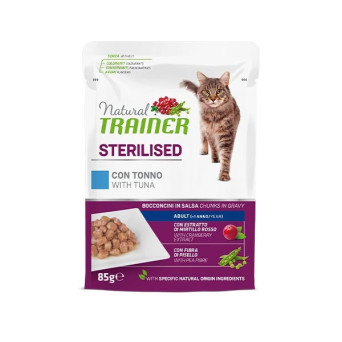 TRAINER Natural Sterilised Adult con Tonno e Fibra di Pisello 85 gr. - 