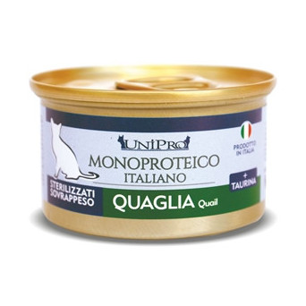 UNIPRO Unicamente Quaglia Sterilizzati o Sovrappeso 85 gr. - 