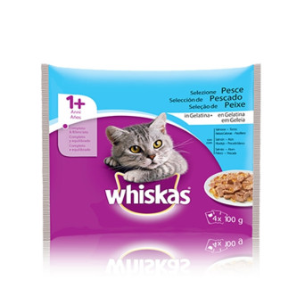 WHISKAS Selezione Pesce in Gelatina (4 bustine da 100 gr.) - 