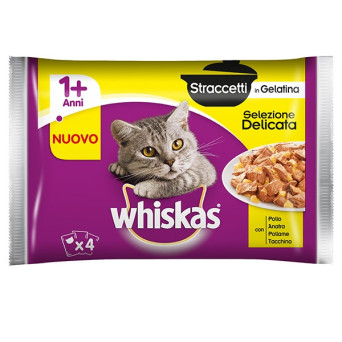 WHISKAS Straccetti in Gelatina Selezione Delicata (12 bustine da 85 gr.) - 