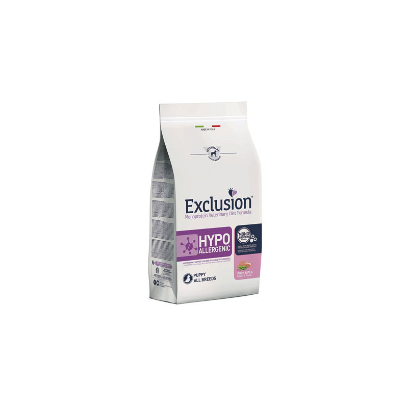 EXCLUSION Diet Hypoallergenic Puppy Maiale e Piselli 12 kg. - 