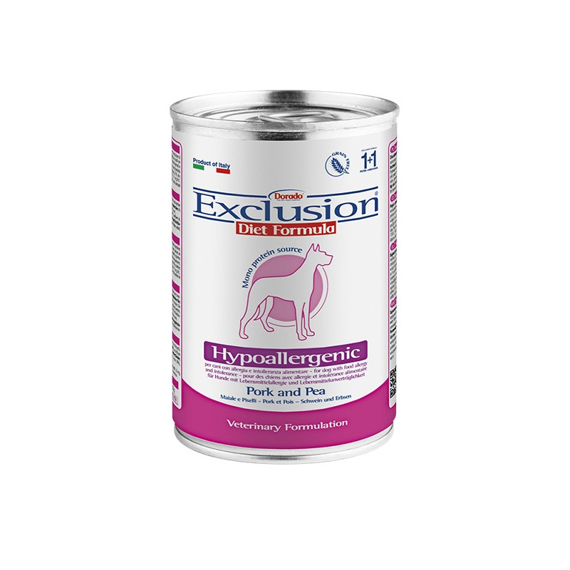 EXCLUSION Diet Hypoallergenic Maiale piselli da 400 gr. - 