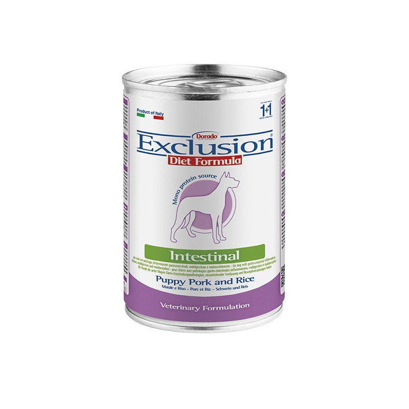 EXCLUSION Diet Intestinal Puppy Maiale Riso 400 gr. - 