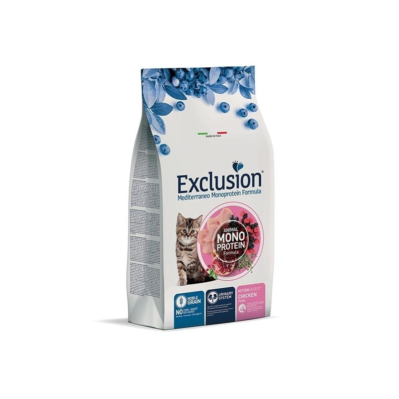 EXCLUSION Mediterraneo Monoprotein Kitten All Breeds Pollo 12 kg. - 