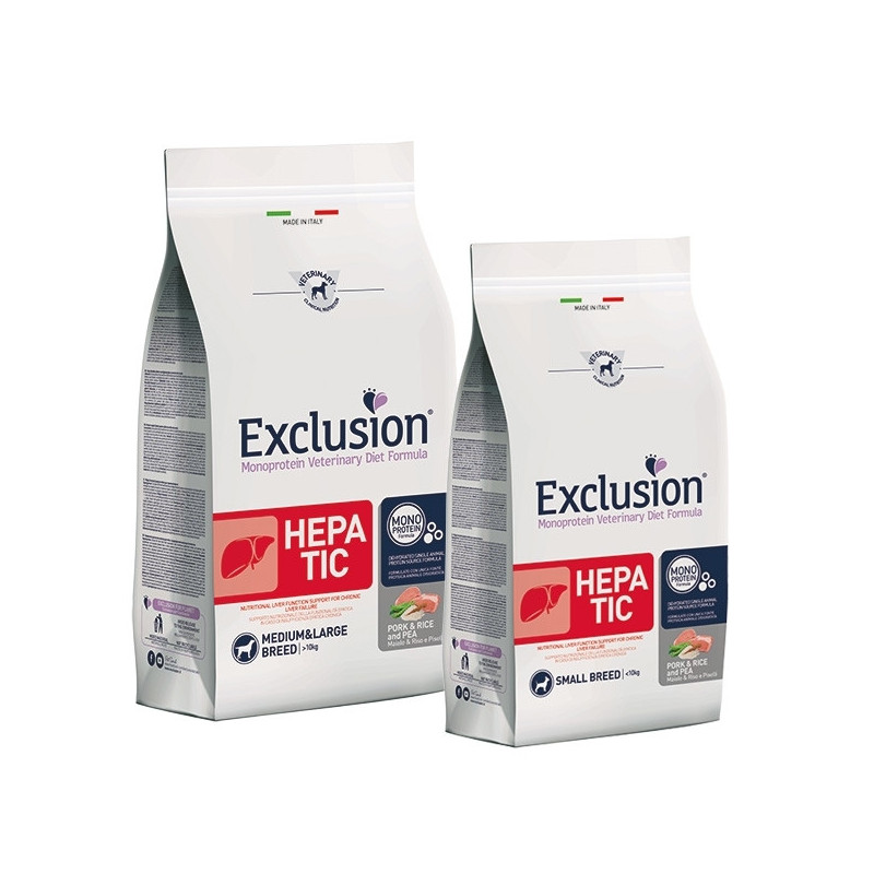 exclusion Hepatic  Pork&Rice and Pea - Medium/Large Breed 12 kg. - 