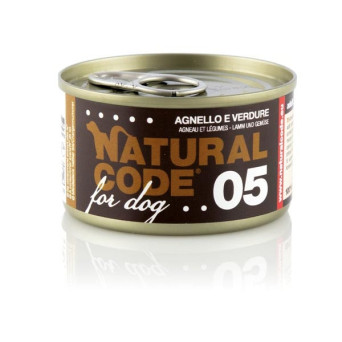 NATURAL CODE For Dog agnello e verdure 90 gr. 05