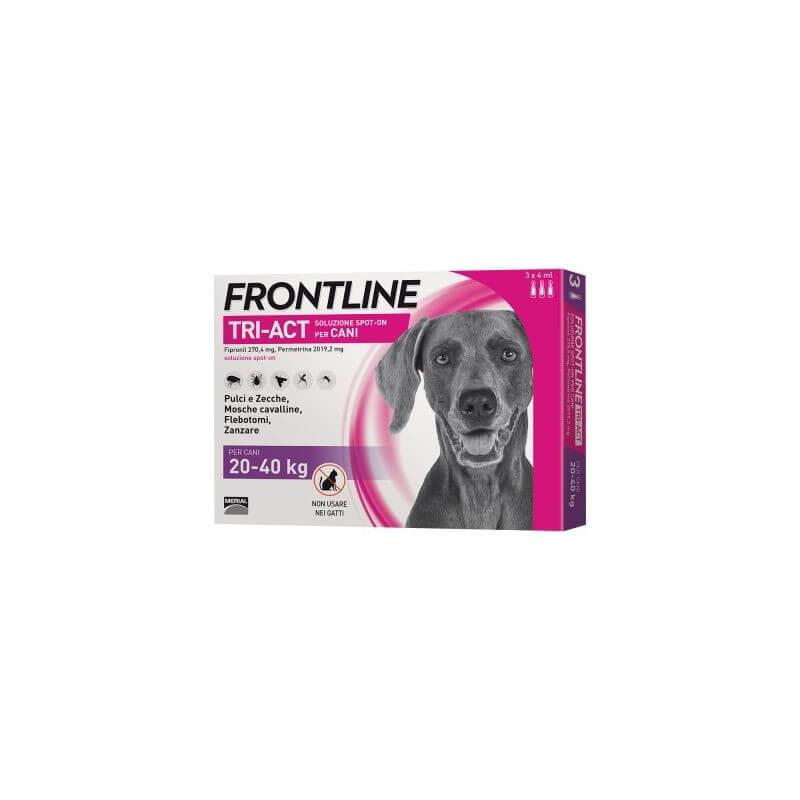 Frontline tri-act 20-40 kg 3 pipette - 