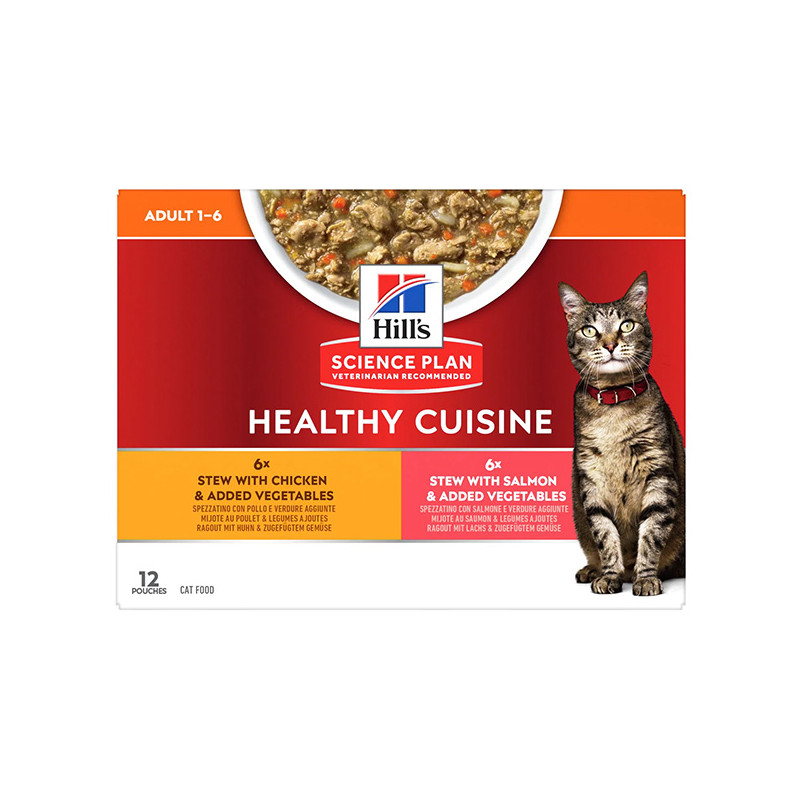 Hill's Pet Nutrition - Science Plan Healthy Cuisine Cat Adult Spezzatini con Pollo e Salmone - 