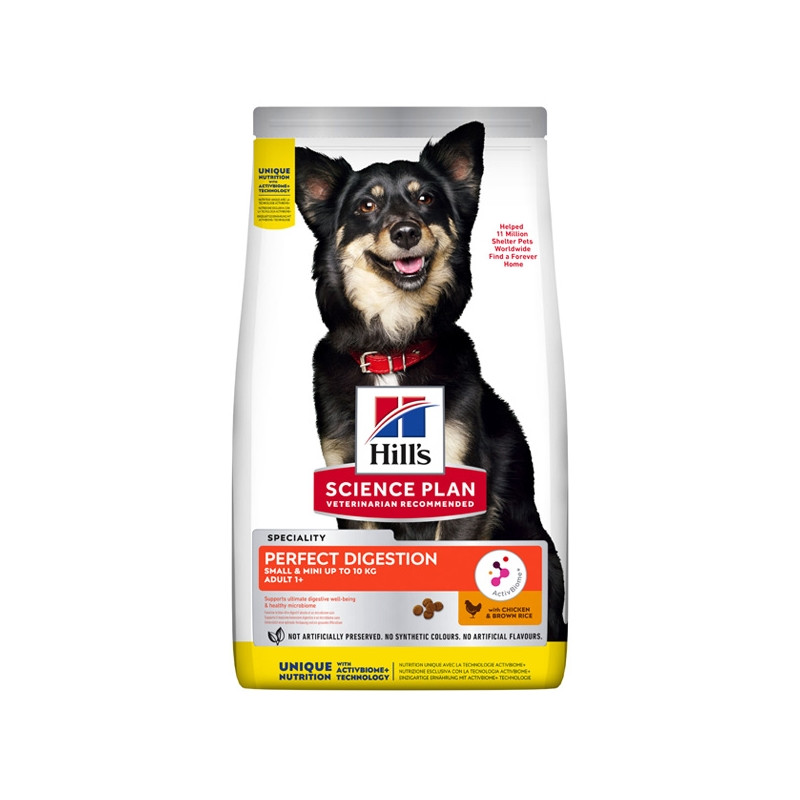 Hill's Pet Nutrition - Science Plan Perfect Digestion Small & Mini Adult 1+ con Pollo e Riso Integrale 1.50KG - 