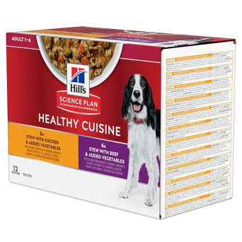 Hill's Pet Nutrition – Science Plan Healthy Cuisine Adult Spezzatino Multipack Pollo e Manzo