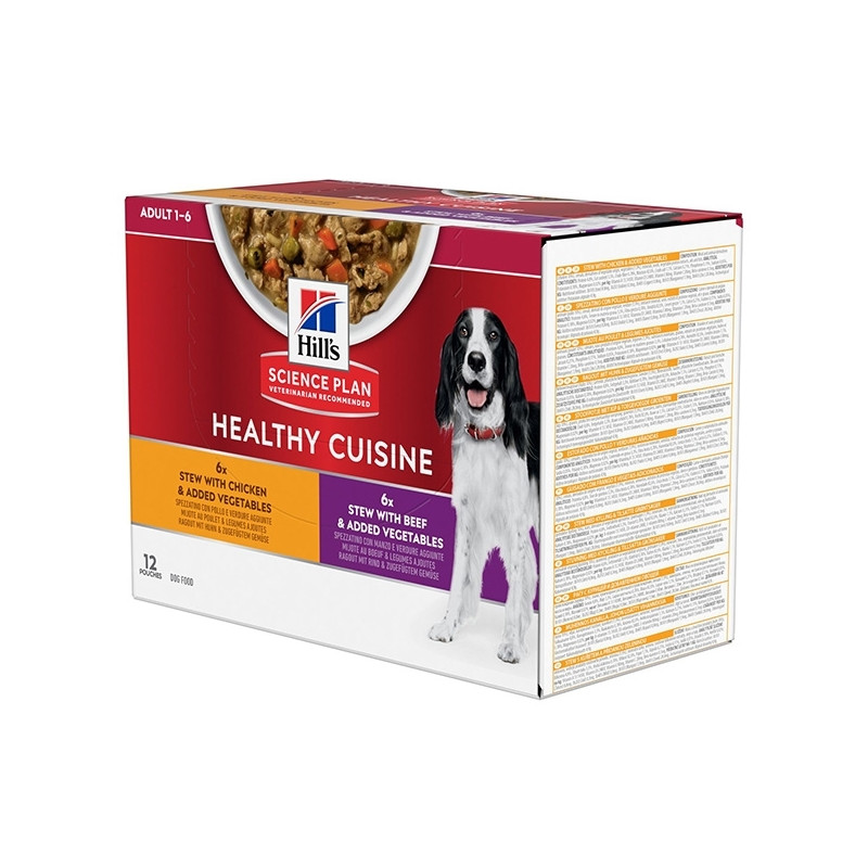 Hill's Pet Nutrition – Science Plan Healthy Cuisine Adult Spezzatino Multipack Pollo e Manzo - 