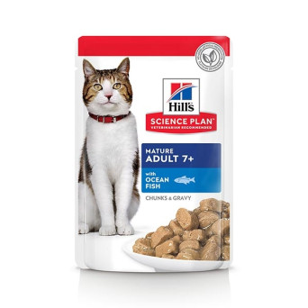 Hill's Cat Tender Chunks in Sauce Mature adult with fish 12x85 gr.