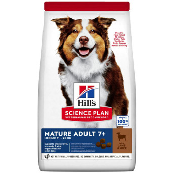 Hill's Pet Nutrition - Science Plan Mature Adult 7+ Medium con Agnello e Riso 14 KG