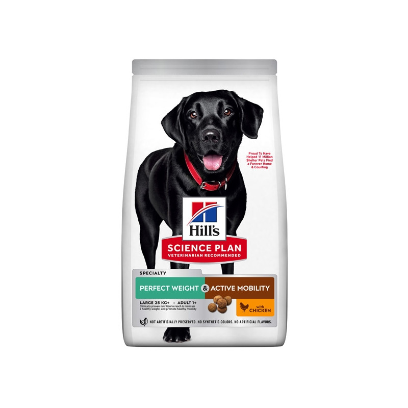 Hill's Pet Nutrition – verschreibungspflichtige Diät, perfektes Gewicht + aktive Mobilität, groß, 12 kg - 