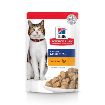 Hill's Cat Adult Tender Chunks in Sauce Mature with Chicken 12x85 gr.