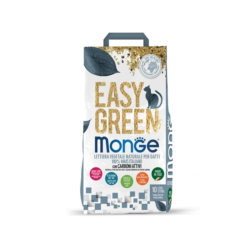 Monge - Lettiera Easy Green 100% Mais con Carboni Attivi - 