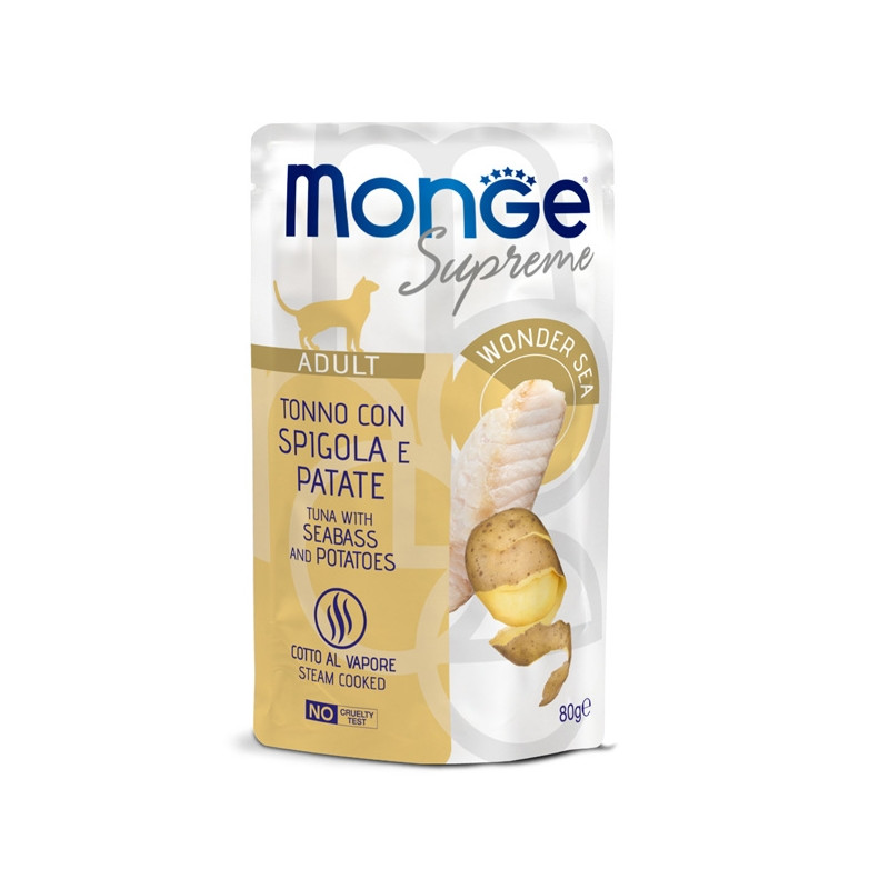 Monge - Supreme Adult Pezzetti di Tonno con Spigola e Patate - 