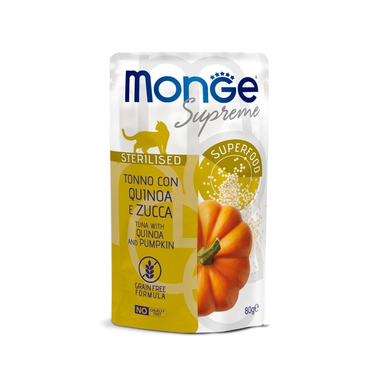 Monge - Supreme Sterilised Adult Pezzetti di Tonno con Quinoa e Zucca - 