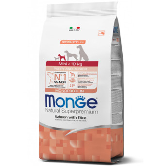 Monge – Natürlicher Superpremium Mini Puppy & Junior Lachs mit Reis 2,50 kg.