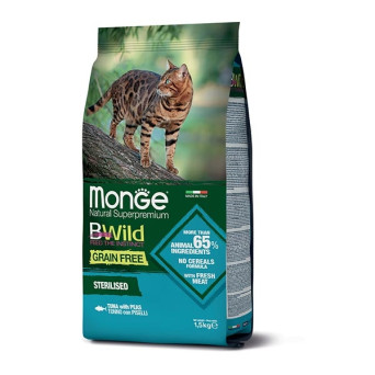 Monge - BWild Grain Free Sterilised Adult mit Thunfisch und Erbsen 1,5 KG.