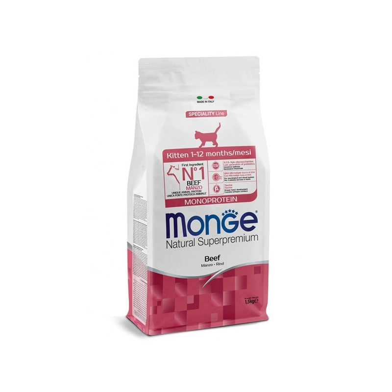 Monge - Natural Superpremium Monoprotein Kitten Manzo 1,5 KG - 