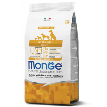 Monge - Natural Superpremium All Breeds Adult Natural Superpremium Truthahn mit Reis und Kartoffeln 12 KG.