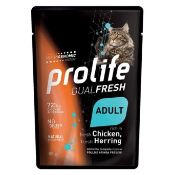 Prolife - Dual Fresh Adult Chicken & Herring 85gr.x12 - 