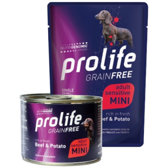 Prolife - Grain Free Adult Mini Sensitive Rind & Kartoffel 100gr.x12 - 