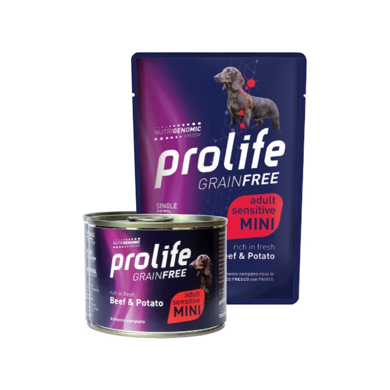 Prolife - Grain Free Adult Mini Sensitive Beef & Potato 100gr.x12 - 