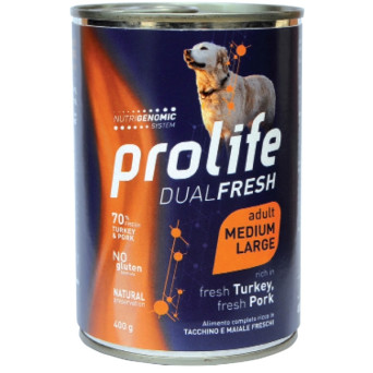 Prolife - Dual Fresh Adult Medium/Large Pute & Schweinefleisch 400gr