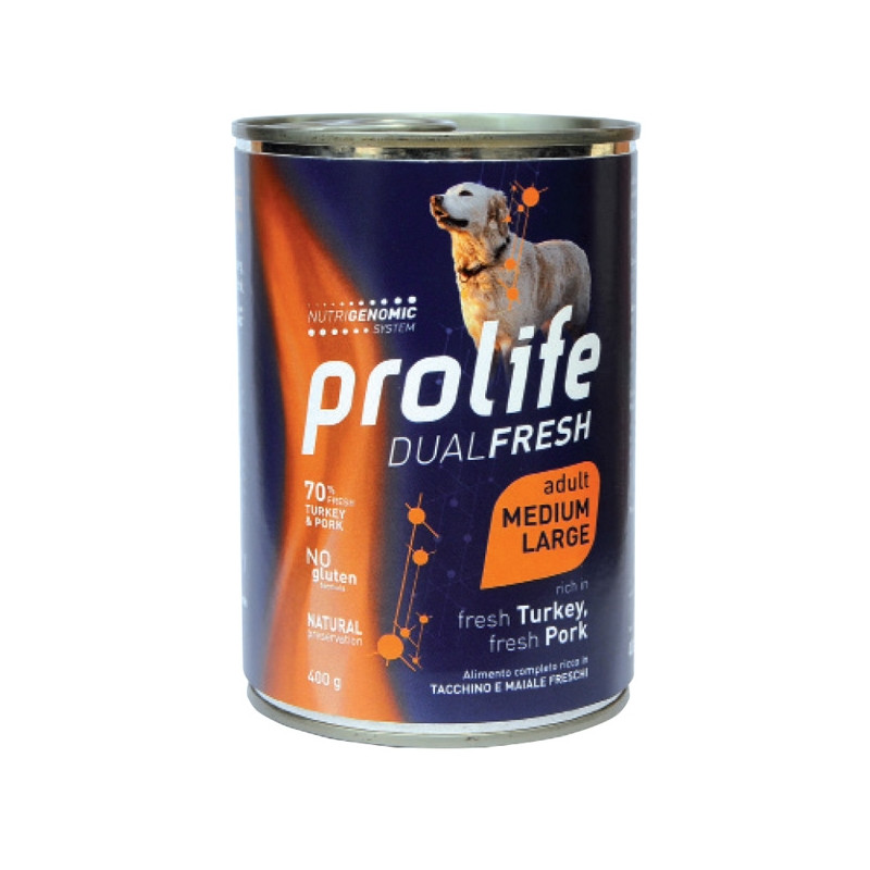 Prolife - Dual Fresh Adult Medium/Large Pute & Schweinefleisch 400gr - 